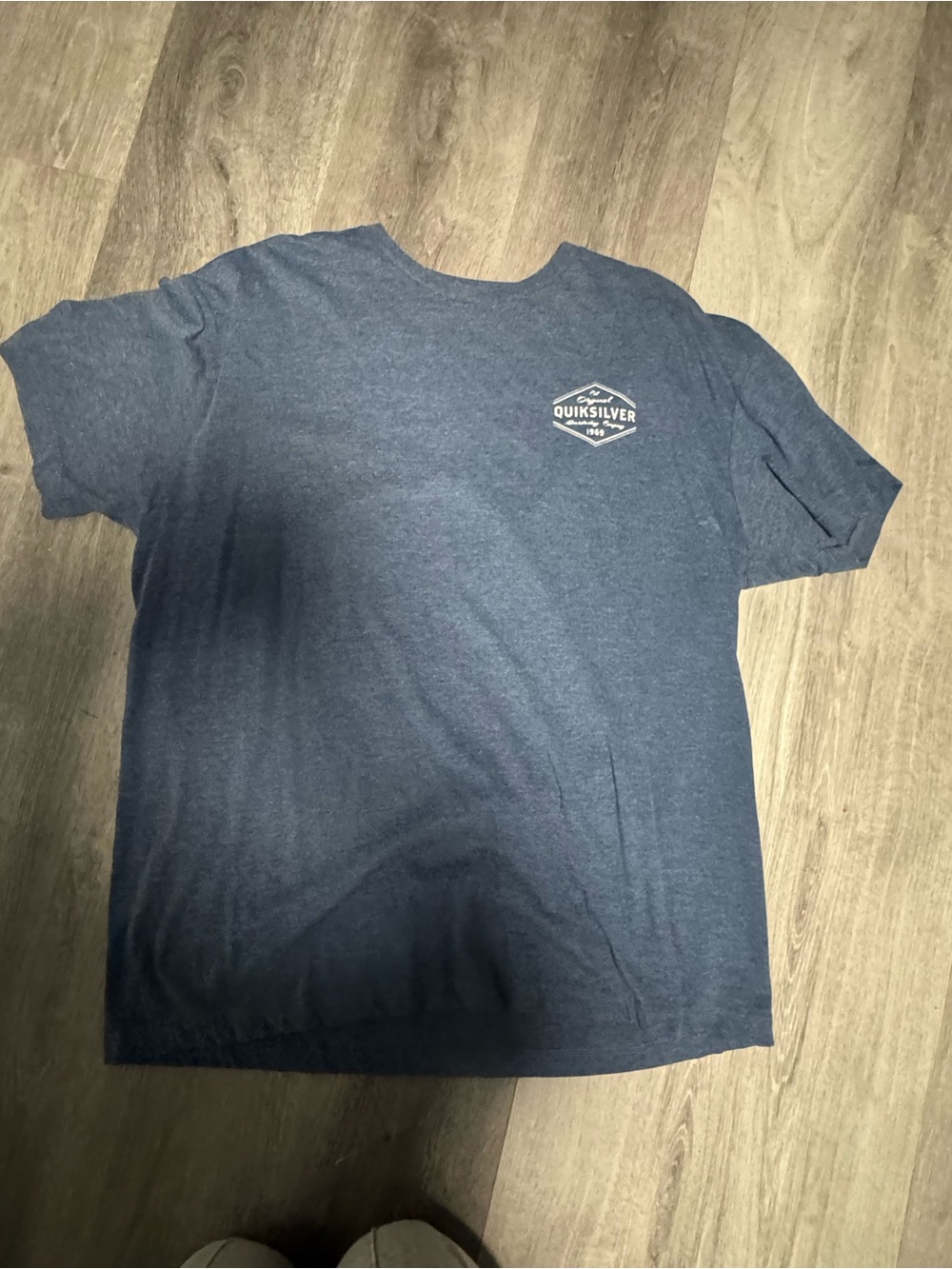 NWOT- Quiksilver Short Sleeve Crew Tee in Heather Blue